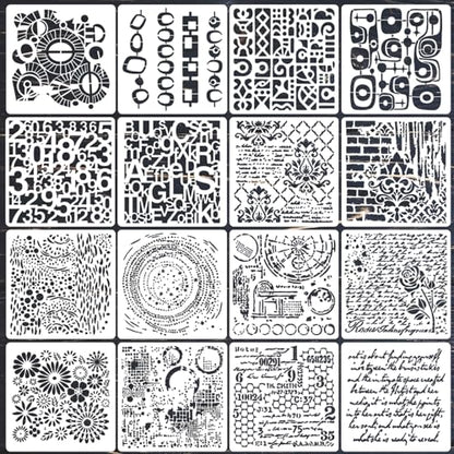 Texture Stencils for Painting Geometric Stencils for Mixed Media 6" - style: Cubist