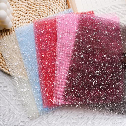 Colorful Textured Fabric Paper(snowy mesh, Close to A5 size) - color: snowy mesh
