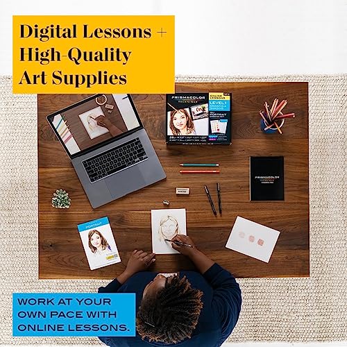 Prismacolor Technique Art Supplies & Digital Art Lessons, Portrait Drawing Set Level 1, 26 Count - Creative Activity, Learn to Draw, For Beginner Artists
