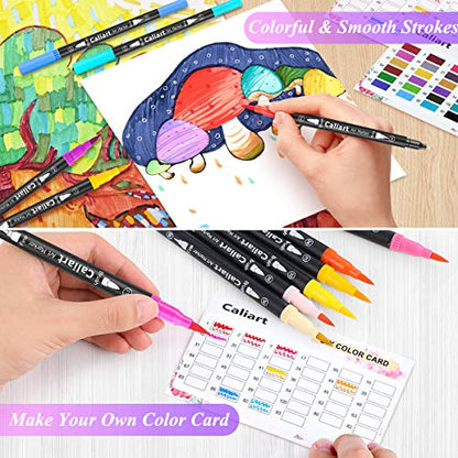 176PCS Art Supplies Sketching Kit, 34 Double Tip Brush Pens Art Markers