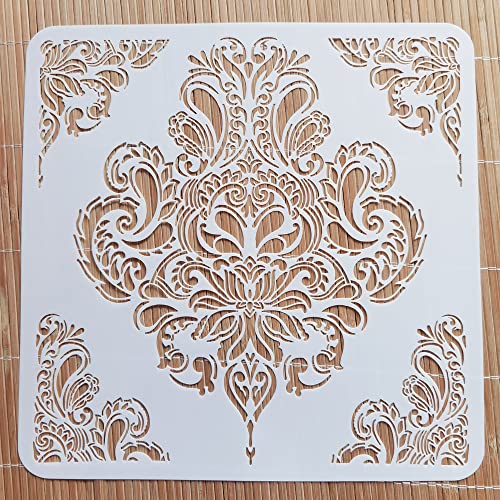 Floral Stencil 12x12 Inch, Large Reusable Stencil for DIY Crafts - style: FLB