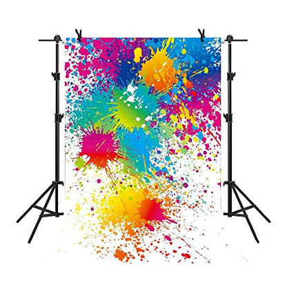 5x7Ft Colorful Splatter Background Abstract Background Paint Splash Backdrop Video Studio Photograph Photo Booth Props Backdrop LXME466 - size: 5x7Ft