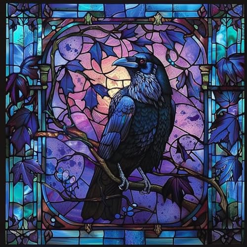 Diamond Painting Kits for Adults,5D Crow Diamond Art Kits for Beginners - color: KM344-1