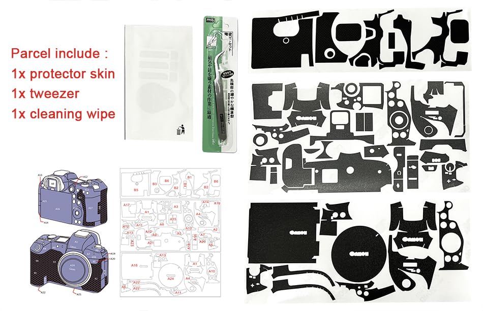 R6II R62 R6M2 Camera Decal Skin 3M Vinyl Wrap Film Protective Sticker Protector Coat for Canon EOS R6 Mark II 2 M2 MarkII Mark2 (Mamba Black) - color: Mamba Black