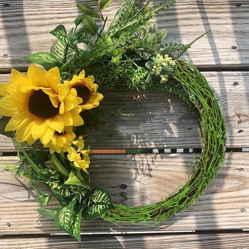 7 Pcs 12 inch Natural Grapevine Wreath Set, Green - size: 7 Pcs 12 inch green