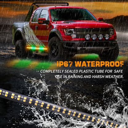 XRIDONSEN 2PCS 60 inch Running Board Lights Truck Strobe Lights - color: Amber/Green