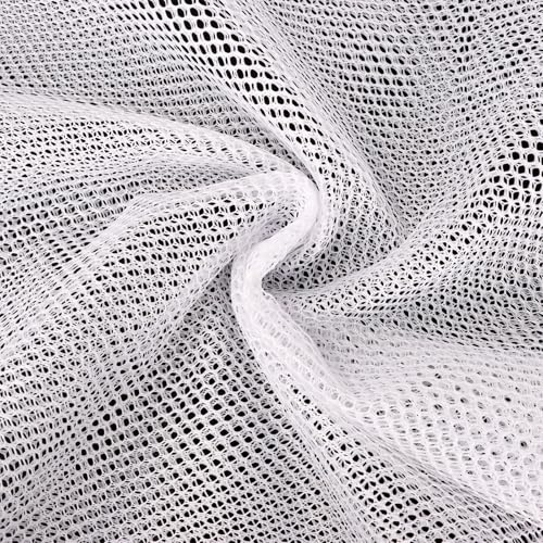 FSWCCK Mesh Fabric, Soft Mesh Netting Slightly Stretchy for Shopping Bag, Backpack Pocket and Netting Clothes - color: White