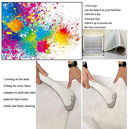 5x7Ft Colorful Splatter Background Abstract Background Paint Splash Backdrop Video Studio Photograph Photo Booth Props Backdrop LXME466 - size: 5x7Ft