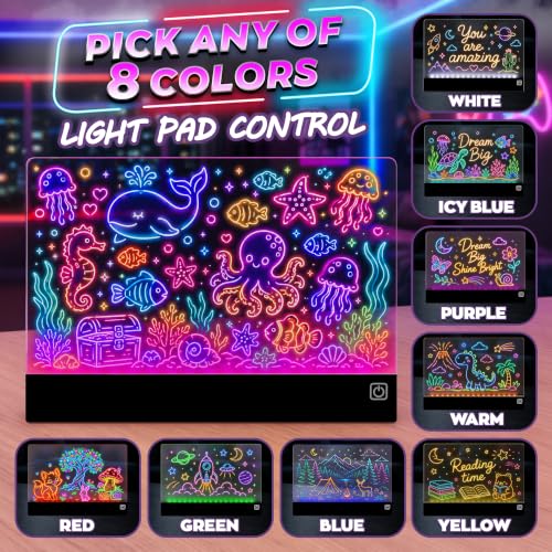 16-Inch LED Drawing Board Rechargeable; Fun Birthday Gift - color: Black
