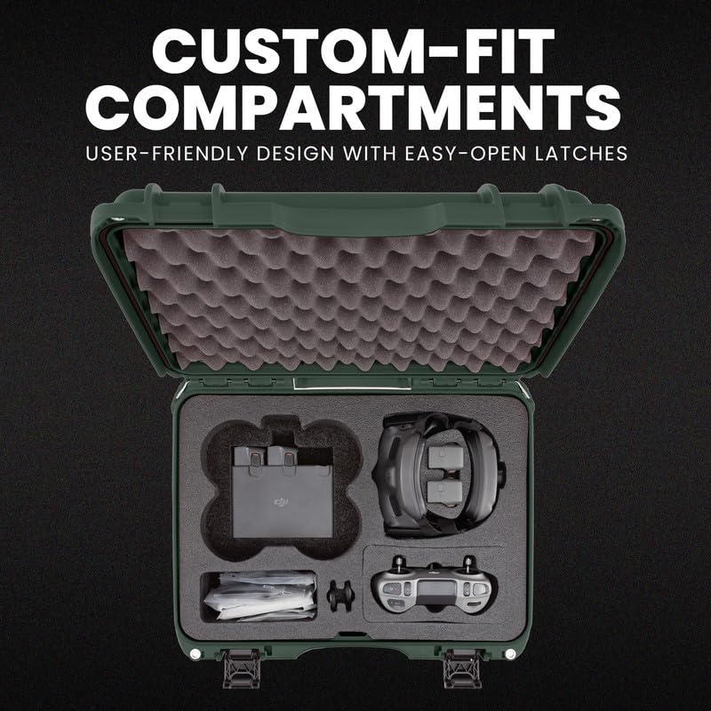 Nanuk 925 Waterproof Hard Case with Foam Insert for DJI Avata 2 Fly More Combo - Olive - color: Olive