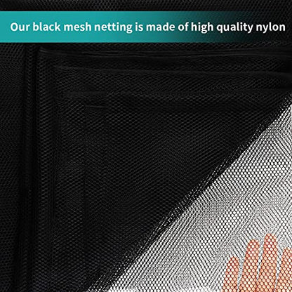 FSWCCK Mesh Fabric, Soft Mesh Netting Slightly Stretchy for Shopping Bag, Backpack Pocket and Netting Clothes - color: Black