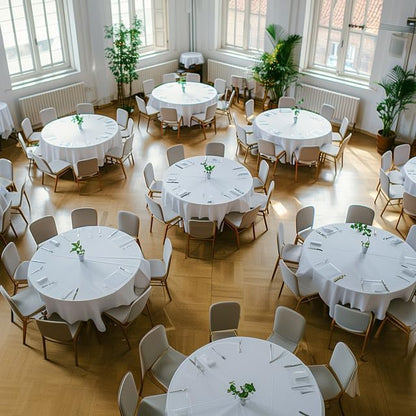Niuara White Plastic Table Cloth Disposable, 4 Pack, 84 in - color: White, size: 84" Round - 4 Packs