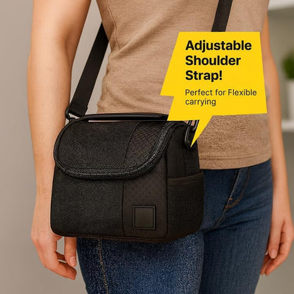 eCostConnection Small Padded Camera Bag with Shoulder Strap – Compact DSLR & Mirrorless Camera Carrying Case, Lightweight Protective Crossbody Case - size: Small