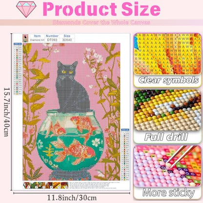 DAZZLEDOTS Black Cat Diamond Art Kit for Adults, 5D Diamond Painting - color: DT093