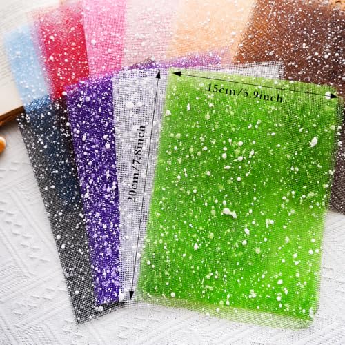 Colorful Textured Fabric Paper(snowy mesh, Close to A5 size) - color: snowy mesh