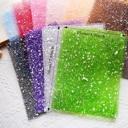 Colorful Textured Fabric Paper(snowy mesh, Close to A5 size) - color: snowy mesh