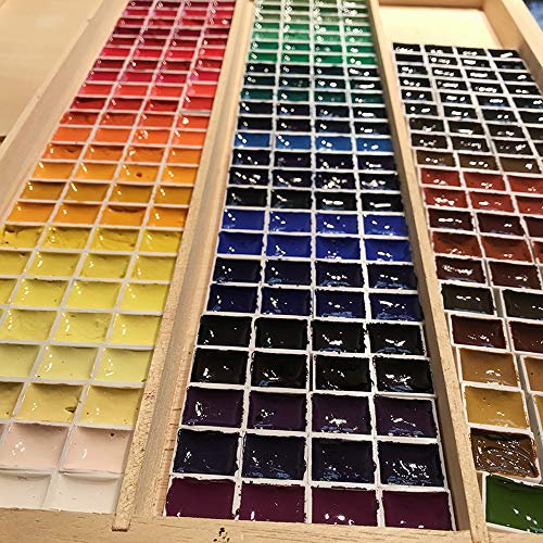 48Pcs Watercolor Half Pans Empty with Magnetic Stripe,Plastic Palette Tins - color: 48 Half Pans
