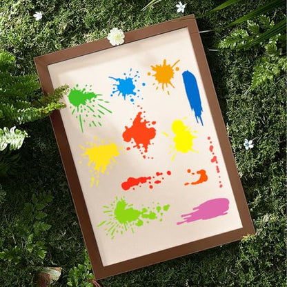 Splatter Ink Art Stencil for Painting 11.8" x 11.8" Reusable - style: Splatter