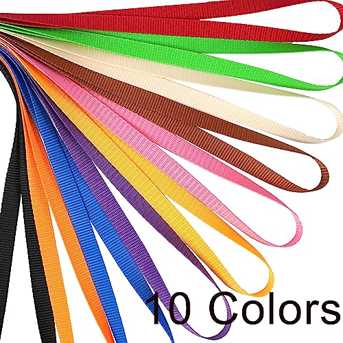 YOUOWO 10Pack Neck Multicolor Lanyards Flat(10 Colors - Combination 1) - color: 10 Colors - Combination 1