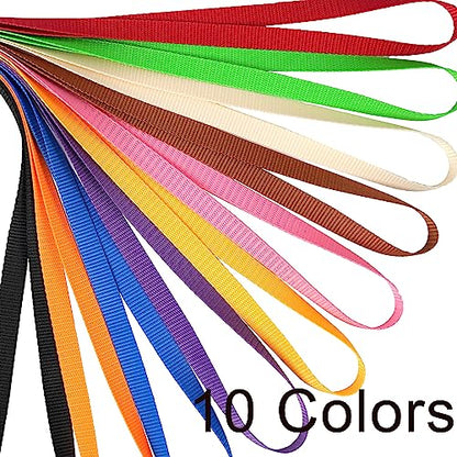 YOUOWO 10Pack Neck Multicolor Lanyards Flat(10 Colors - Combination 1) - color: 10 Colors - Combination 1