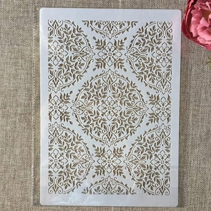 TIAMECH A4 Reusable Palace Totem Lace Stencil for Painting - style: Palace Floral