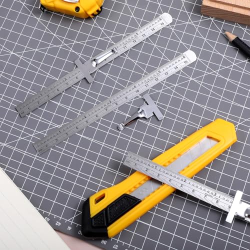 6 Pc Pocket Ruler with Detachable Clip,Precision Pocket Ruler 6 Inch 15 cm