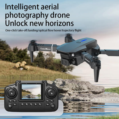 E88 Nova 2.4Inch Screen Remote Control Drone with 5G HD Real-Time Transmission, Foldable Quadcopter with 360° Roll, Barometric Altitude Hold, Dual Camera Switching, Trajectory Flight, Long Battery Life, Ideal for Beginners and Adults
