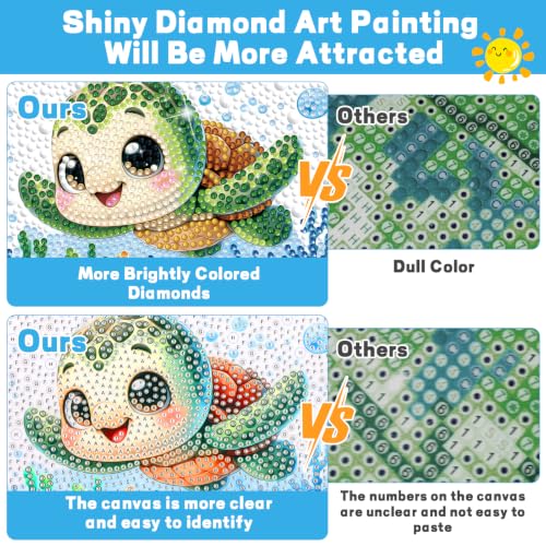 GIFOHAPY 4 Pack Diamond Art Kits, 5D Animal Diamond Painting for Beginners - color: White