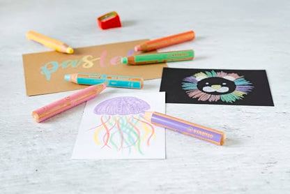 STABILO - woody 3-in-1 - Multi-Talented Pencil - Pack of 18 - style: Set + Sharpener + Brush