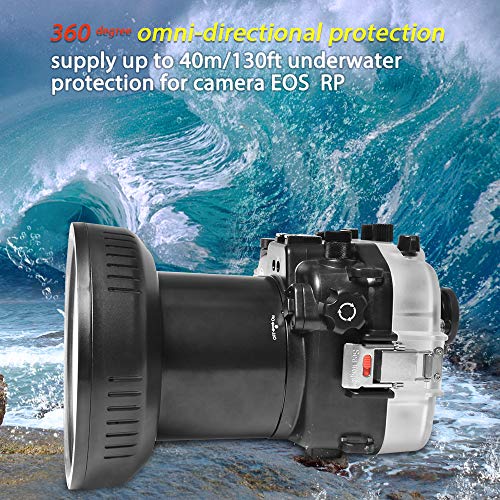 Sea frogs Waterproof Housing Case Underwater Diving Camera Case with Flat Long Port 40M/130FT for Canon EOS RP