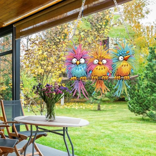 AIBOERL Bird Diamond Art Kits for Adults, Acrylic Hanging Suncatcher - color: DP05135