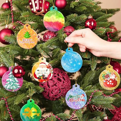 FEBSNOW 8Pcs Christmas Ornaments Molds, Silicone Resin Molds for Crafts
