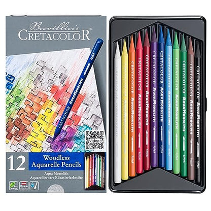 Cretacolor Aqua Monolith Watercolor Pencil Set, 12 Stk, Multicolor - style: Set of 12
