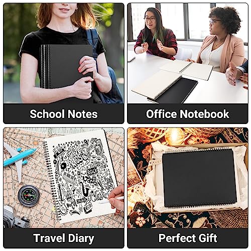 EUSOAR Graphing Notebook, Large A4 6Packs 8.5"x11" 120 Pages Graph Paper Notebook Spiral, Hardcover Spiral Grid Paper Notebook Composition for Math Science Engineering Artist Drawing-Black - size: A4, style: Graph