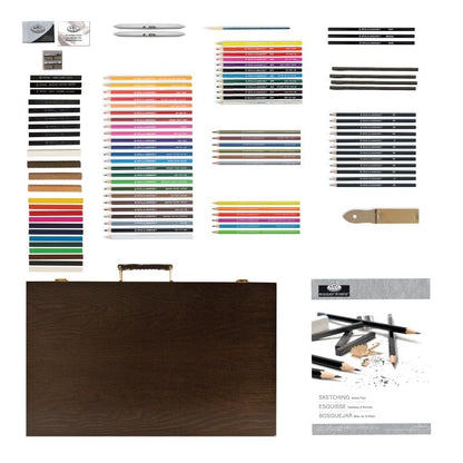 Royal & Langnickel 115 Piece Sketch and Draw Art Set – Espresso