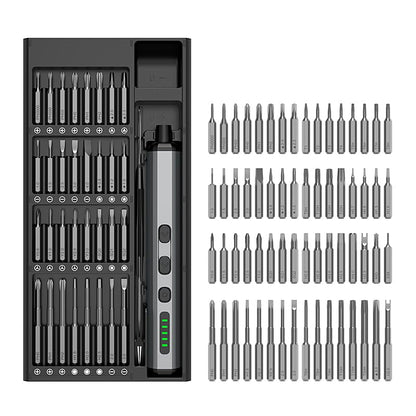 Mini Electric Screwdriver Set, 68-in-1 Cordless Precision Screwdriver Kit, 3.7V Rechargeable with 5 Adjustable Torque & 4 LED Lights, Small Power Tool for iPhone, Laptop, Drone, Glasses & Watch Repair - style: 68 in 1 Precision Electric Screwdriver Kit