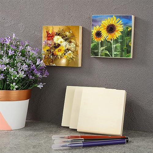 Square Wood Panels Unfinished Wooden Canvas Painting Board 16 Pcs - size: 4inch