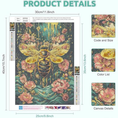 Bee Diamond Painting Kits for Adults - Diamond Art Kits for Adults Bee - color: G9955