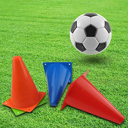 Mirepty 7 Inch Plastic Traffic Cones Sport Training Agility Marker Cone - color: Green, 24 Pack
