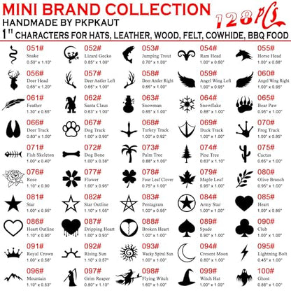 128Pcs 1" Custom Branding Iron for Wood, Leather Branding Stamp Kit - size: 128PCS 1" Assorted Characters Full Set