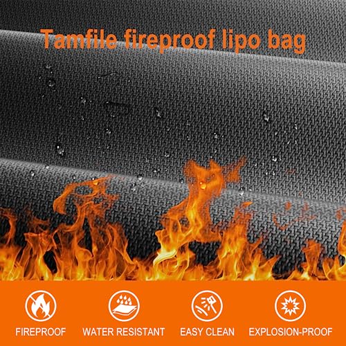Tamfile Fireproof Lipo Battery Bag, 4200°F Explosionproof Lipo Safe, Black - color: Black