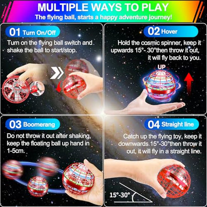 Vantexi Flying Orb Ball Toy,2026 Upgrade Parachute LED Light,Bright Red - color: Bright Red, size: 1 Pack
