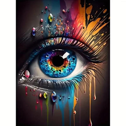 Eye Diamond Painting Kits For Adults,5D Diamond Art Round Diamond Dots Kits - color: Eye