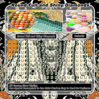 Mushroom Diamond Art Kits for Adults Moth Diamond Painting Kit Beginner - color: DP05010