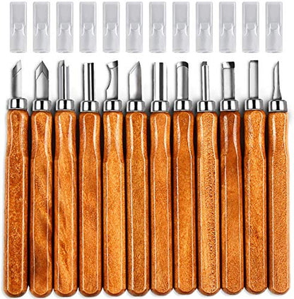 AUGSUN Wood Carving Knife Set, 20 PCS Wood Carving Kit
