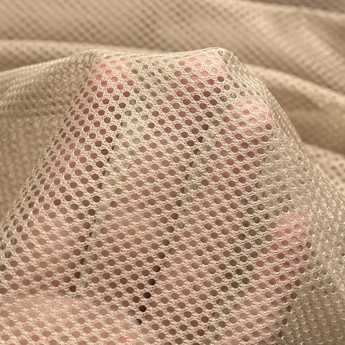 Taupe Mesh Fabric by The Yard, 60" Wide Polyester Netting for DIY, 1 Yard - color: Taupe, size: 1 yard pre cut