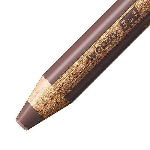 STABILO Multi-talented Pencil woody 3-in-1 - Box of 5 - brown - color: Brown