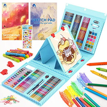 VigorFun Art Supplies, 240 PCS Drawing Art Kit, Gifts Case for Kids Art Set - color: Cyan