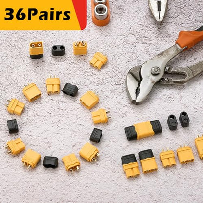 Frienda 36 Pair XT60 (XT60 Upgrade) Male Female Bullet Connectors Plug