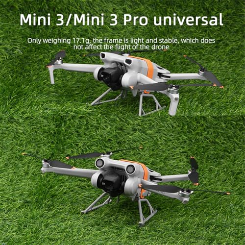Foldable Landing Gear For DJI Mini 3 PRO/Mini 3 Drone Extension Leg Increased 25mm With Silicone Banding Strap Support Stand Tripod UAV Camera Drones Accessory - color: Gray